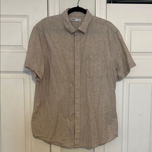 Men's Beige Button-Up Shirt